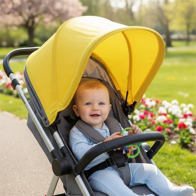 Parasol pour poussette bebe jaune