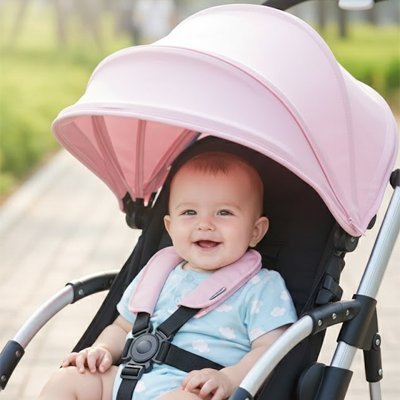 Parasol-pour-poussette-bebe-rose