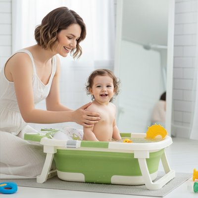 Baignoire bébé pliable | Compact & Sécurisée - Luxe de bebe
