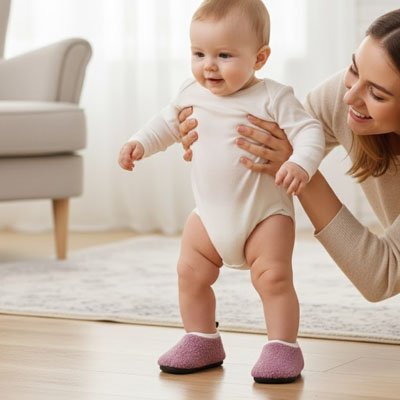 chausson bebe mauve