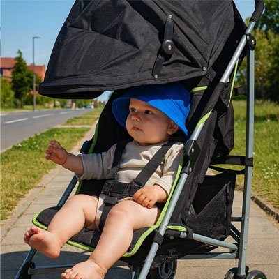 parasol pour poussette bebe noir
