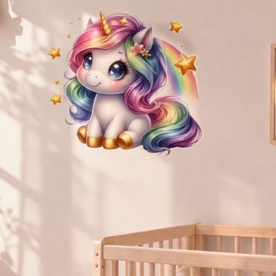 Stickers muraux licorne fixe sur mur
