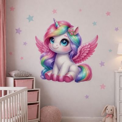 Stickers muraux licorne fixe