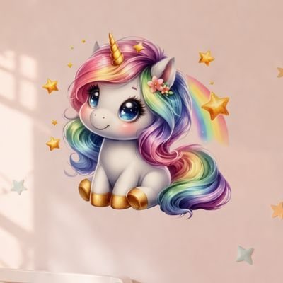 Stickers muraux licorne seule