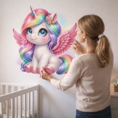 Stickers muraux licorne